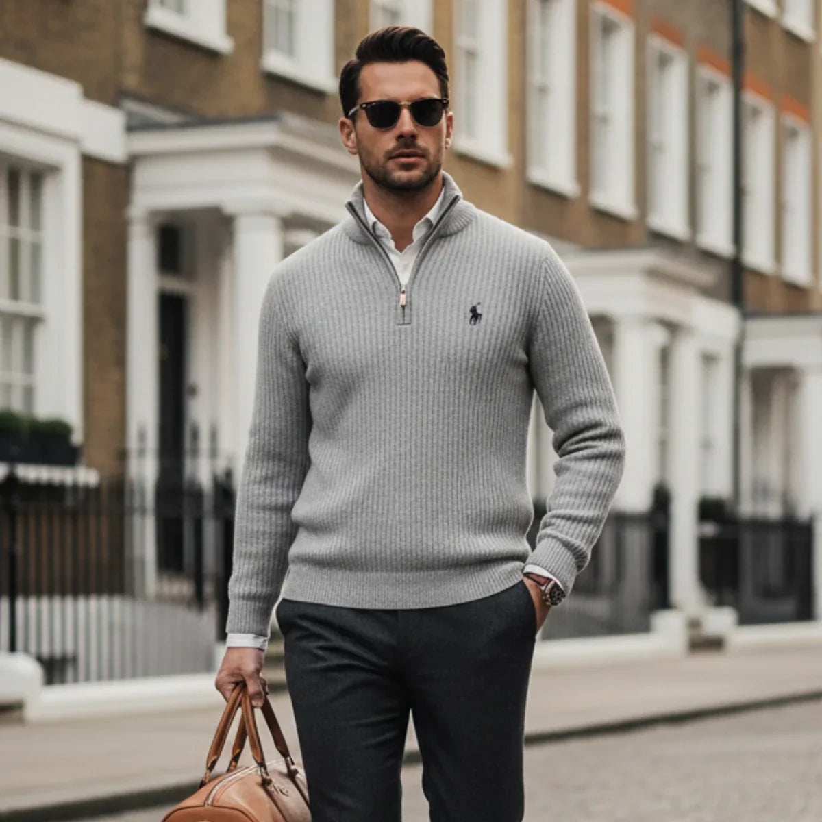 The Prestige Package (Sweater + Minimalist Watch + Classic Sunglasses)