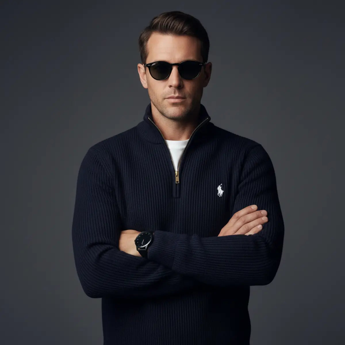The Prestige Package (Sweater + Minimalist Watch + Classic Sunglasses)