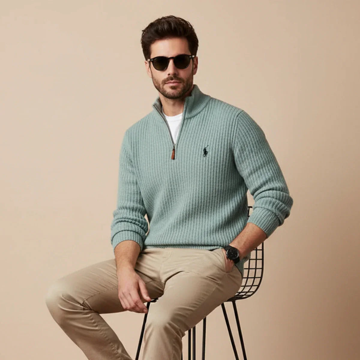 The Prestige Package (Sweater + Minimalist Watch + Classic Sunglasses)