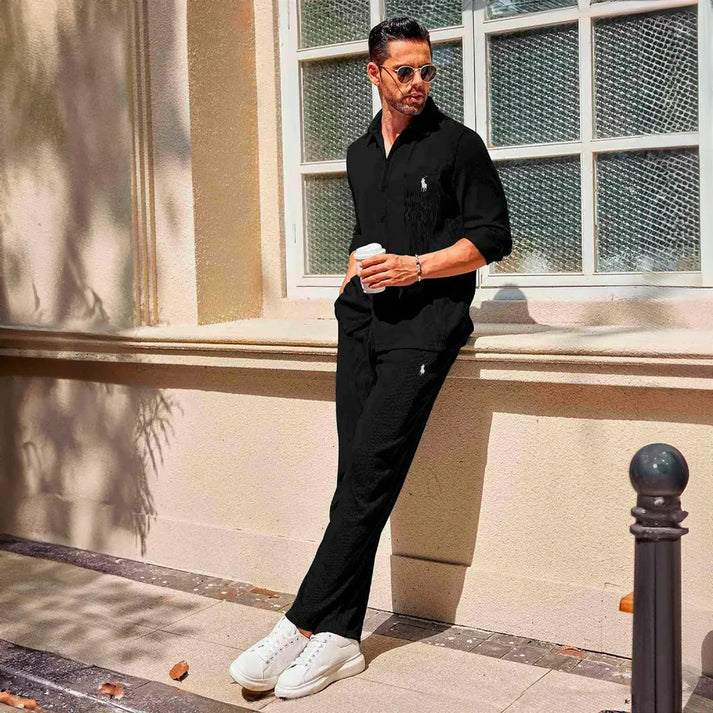 [2 FOR 1 DEAL + FREE SUNGLASSES] Sunset Premium Set – Shirt &amp; Trousers + Sunglasses