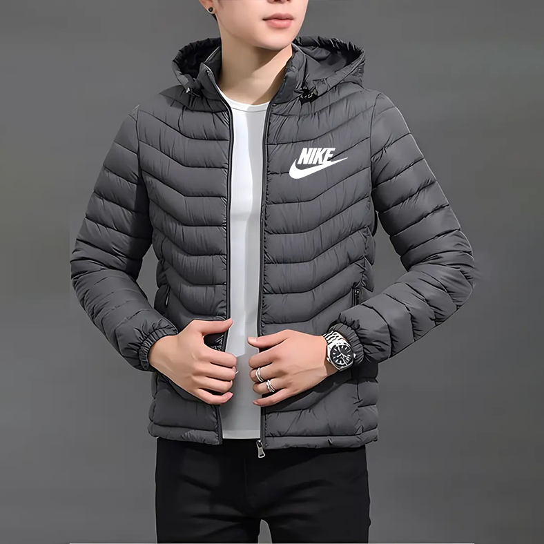 Elegant Jacket with Hood and Zip