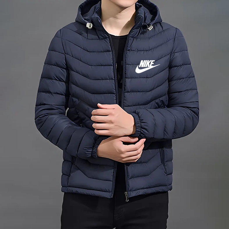 Elegant Jacket with Hood and Zip